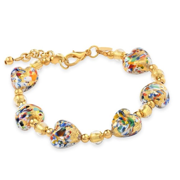 Murano Confetto Heart Pendant, Chain & Bracelet - Picture 3 of 11